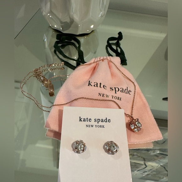 kate spade Jewelry - Kate Spade NWT Rose Gold Earrings & Necklace 3 Piece Set